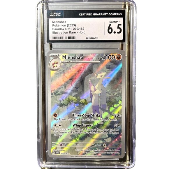 MIENSHAO  Paradox Rift 2023 Illustration Rare Holo 200/182 Pokémon Card CGC 6.5 - Picture 1 of 2